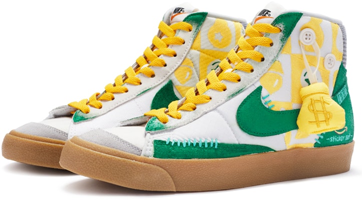 나이키 블레이저 미드 '옐로우그린 화이트 스티커' (Nike Blazer Mid '옐로우그린 화이트 스티커') DQ5081-119(TeamR-男款趣味贴纸黄绿白) Lookbook 나이키 블레이저 미드 '옐로우그린 화이트 스티커' (Nike Blazer Mid '옐로우그린 화이트 스티커') DQ5081-119(TeamR-男款趣味贴纸黄绿白)