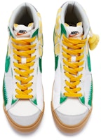 【定制球鞋】Nike Blazer Mid 趣味貼紙 特殊鞋盒 錢袋掛件 手繪噴繪 復古休閒 中幫 板鞋 男款 黃綠白 Shop 【定制球鞋】Nike Blazer Mid 趣味貼紙 特殊鞋盒 錢袋掛件 手繪噴繪 復古休閒 中幫 板鞋 男款 黃綠白