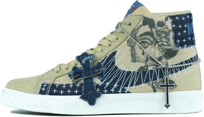 【定制球鞋】Nike Blazer Mid SB "Sashiko" 復古牛仔 刺繡 中幫 板鞋 男女同款 棕藍 Buy 【定制球鞋】Nike Blazer Mid SB "Sashiko" 復古牛仔 刺繡 中幫 板鞋 男女同款 棕藍