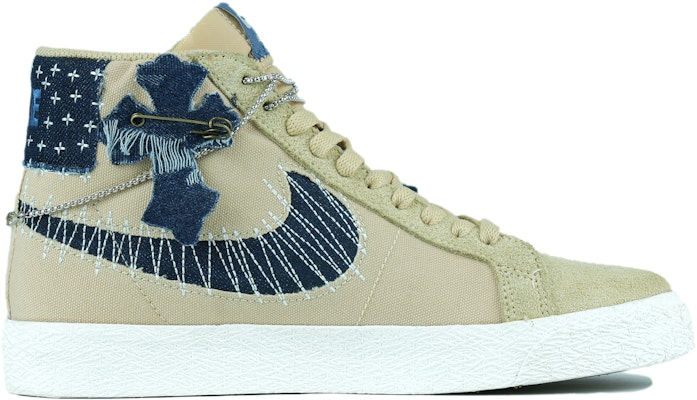 【定制球鞋】Nike Blazer Mid SB "Sashiko" 復古牛仔 刺繡 中幫 板鞋 男女同款 棕藍 Order 【定制球鞋】Nike Blazer Mid SB "Sashiko" 復古牛仔 刺繡 中幫 板鞋 男女同款 棕藍