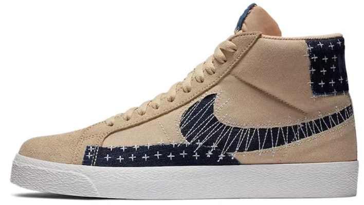 【定制球鞋】Nike Blazer Mid SB "Sashiko" 復古牛仔 刺繡 中幫 板鞋 男女同款 棕藍 Details for 【定制球鞋】Nike Blazer Mid SB "Sashiko" 復古牛仔 刺繡 中幫 板鞋 男女同款 棕藍