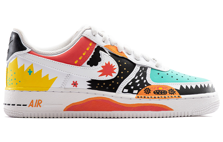 Shop 【カスタムシューズ】ナイキ シシドゲ x エア フォース 1 '07 'ホワイト イエロー ブラック レッド' CW2288-111(Team29-男款涂鸦插画)