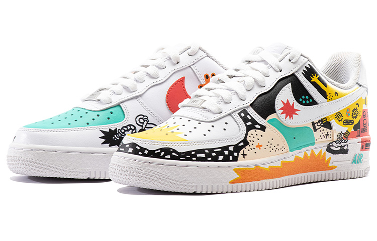 Purchase 【カスタムシューズ】ナイキ シシドゲ x エア フォース 1 '07 'ホワイト イエロー ブラック レッド' CW2288-111(Team29-男款涂鸦插画)