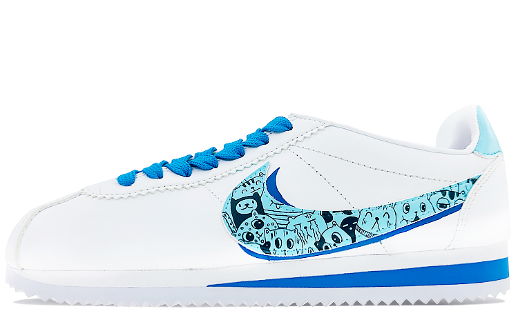 Buy [カスタムシューズ] ナイキ クラシック コルテッツ レザー 'ミニマリストキャット ベイブルー-グリーン' 807471-103(Team40-男女款猫猫海湾蓝绿)