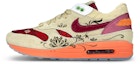 Buy 【定制球鞋】CLOT x Nike Air Max 1 死亡之吻 蓮花 布貼 禮盒 低幫 跑步鞋 男女同款 棕紅
