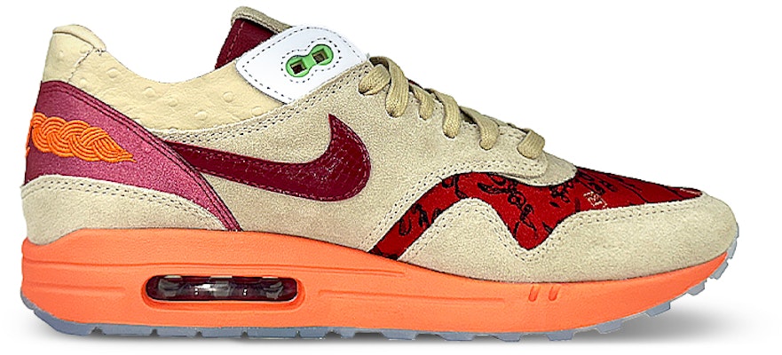 【定制球鞋】CLOT x Nike Air Max 1 死亡之吻 蓮花 布貼 禮盒 低幫 跑步鞋 男女同款 棕紅 Order 【定制球鞋】CLOT x Nike Air Max 1 死亡之吻 蓮花 布貼 禮盒 低幫 跑步鞋 男女同款 棕紅