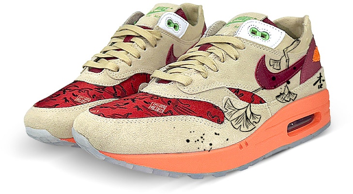 【定制球鞋】 CLOT x Nike Air Max 1 死亡之吻 是在玩鞋 禮盒 潑墨 銀杏 低幫 跑步鞋 男女同款 棕紅 Lookbook 【定制球鞋】 CLOT x Nike Air Max 1 死亡之吻 是在玩鞋 禮盒 潑墨 銀杏 低幫 跑步鞋 男女同款 棕紅