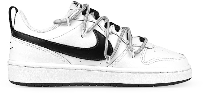 【定製球鞋】 Nike Court Borough 2 禮盒 非規則解構 黑貓 低筒 板鞋 GS 黑白灰 Order 【定製球鞋】 Nike Court Borough 2 禮盒 非規則解構 黑貓 低筒 板鞋 GS 黑白灰