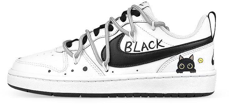 custom-shoes-nike-court-borough-2-black-cat-irregular-deconstructed