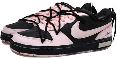 【訂製球鞋】 Nike Court Borough 2 反轉 HRZZ 老化 字母 解構風 低筒 滑板鞋 GS 黑粉 Lookbook 【訂製球鞋】 Nike Court Borough 2 反轉 HRZZ 老化 字母 解構風 低筒 滑板鞋 GS 黑粉