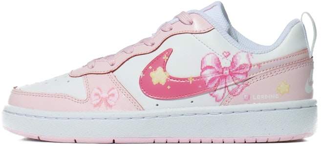 【訂製球鞋】 Nike Court Borough 2 寶寶蝴蝶結 多巴胺少女 休閒 低筒 板鞋 GS 粉色 Buy 【訂製球鞋】 Nike Court Borough 2 寶寶蝴蝶結 多巴胺少女 休閒 低筒 板鞋 GS 粉色