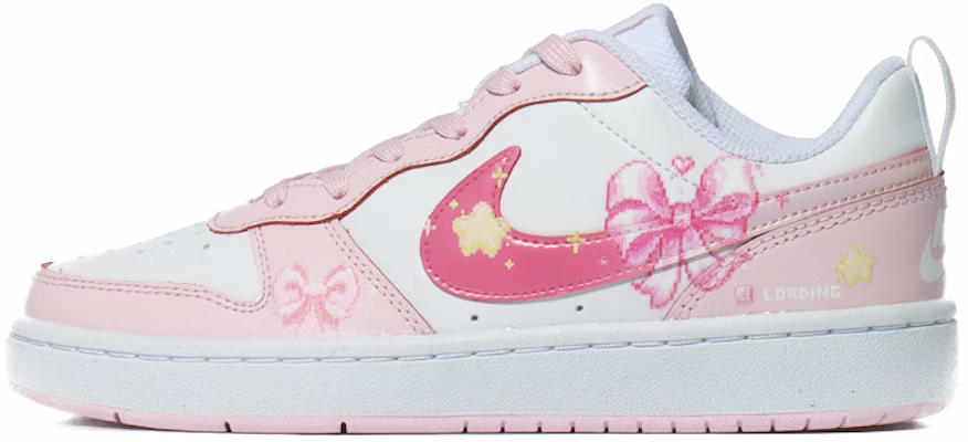 【訂製球鞋】 Nike Court Borough 2 寶寶蝴蝶結 多巴胺少女 休閒 低筒 板鞋 GS 粉色 Buy 【訂製球鞋】 Nike Court Borough 2 寶寶蝴蝶結 多巴胺少女 休閒 低筒 板鞋 GS 粉色