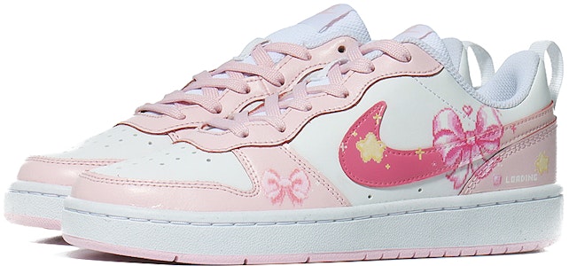 【訂製球鞋】 Nike Court Borough 2 寶寶蝴蝶結 多巴胺少女 休閒 低筒 板鞋 GS 粉色 Lookbook 【訂製球鞋】 Nike Court Borough 2 寶寶蝴蝶結 多巴胺少女 休閒 低筒 板鞋 GS 粉色