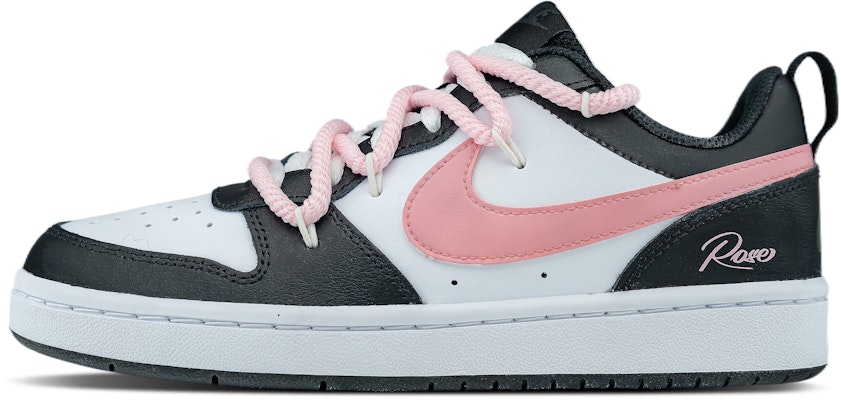 【訂製球鞋】 Nike Court Borough 2 PEEKABOO 夢幻莓影 少女風 簡約百搭 潮流 皮革 厚底 防滑耐磨 低筒 板鞋 GS 黑粉 Order 【訂製球鞋】 Nike Court Borough 2 PEEKABOO 夢幻莓影 少女風 簡約百搭 潮流 皮革 厚底 防滑耐磨 低筒 板鞋 GS 黑粉