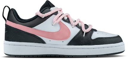 【訂製球鞋】 Nike Court Borough 2 PEEKABOO 夢幻莓影 少女風 簡約百搭 潮流 皮革 厚底 防滑耐磨 低筒 板鞋 GS 黑粉 Lookbook 【訂製球鞋】 Nike Court Borough 2 PEEKABOO 夢幻莓影 少女風 簡約百搭 潮流 皮革 厚底 防滑耐磨 低筒 板鞋 GS 黑粉