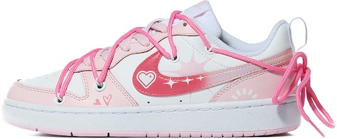【訂製球鞋】Nike Court Borough 2 霓虹有k少女 多巴胺少女 休閒 低筒 板鞋 GS 粉色 Buy 【訂製球鞋】Nike Court Borough 2 霓虹有k少女 多巴胺少女 休閒 低筒 板鞋 GS 粉色