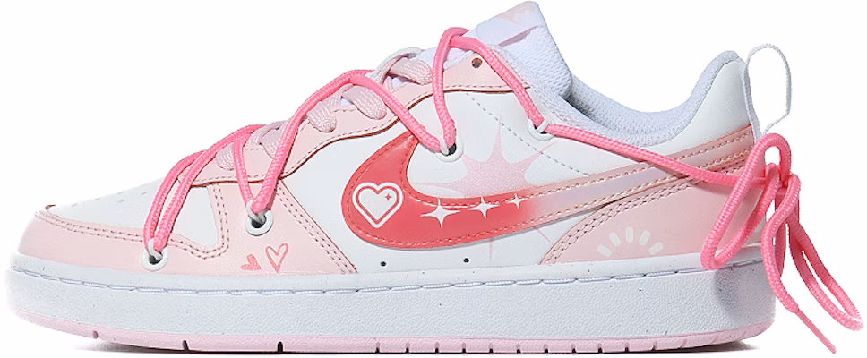 【訂製球鞋】Nike Court Borough 2 霓虹有k少女 多巴胺少女 休閒 低筒 板鞋 GS 粉色 Buy 【訂製球鞋】Nike Court Borough 2 霓虹有k少女 多巴胺少女 休閒 低筒 板鞋 GS 粉色