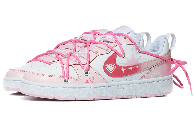 Lookbook [カスタムシューズ] ナイキ コート ボロー 2 'ネオンドーパミン ピンク' DQ0492-100(Team10-霓虹有k少女）