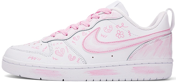 custom-shoes-nike-court-borough-2-pink-graffiti