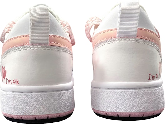 【訂製球鞋】Nike Court Borough 2 甜心小野豹 手繪塗鴉 低幫 板鞋 GS 粉白 Shop 【訂製球鞋】Nike Court Borough 2 甜心小野豹 手繪塗鴉 低幫 板鞋 GS 粉白