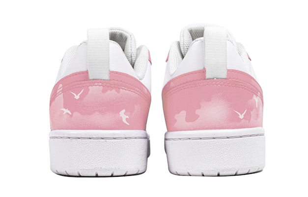 【定制球鞋】 Nike Court Borough 2 玖制 浪漫天際 海鷗 飛鳥 漸變 低幫 板鞋 GS 白粉 Shop 【定制球鞋】 Nike Court Borough 2 玖制 浪漫天際 海鷗 飛鳥 漸變 低幫 板鞋 GS 白粉