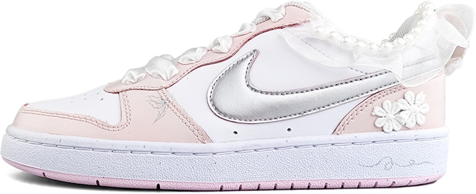 ナイキ コートバラ2 シルクレース パールバタフライ ピンク カスタムシューズ DQ0492-100(Team13-蝴蝶少女) Buy ナイキ コートバラ2 シルクレース パールバタフライ ピンク カスタムシューズ DQ0492-100(Team13-蝴蝶少女)