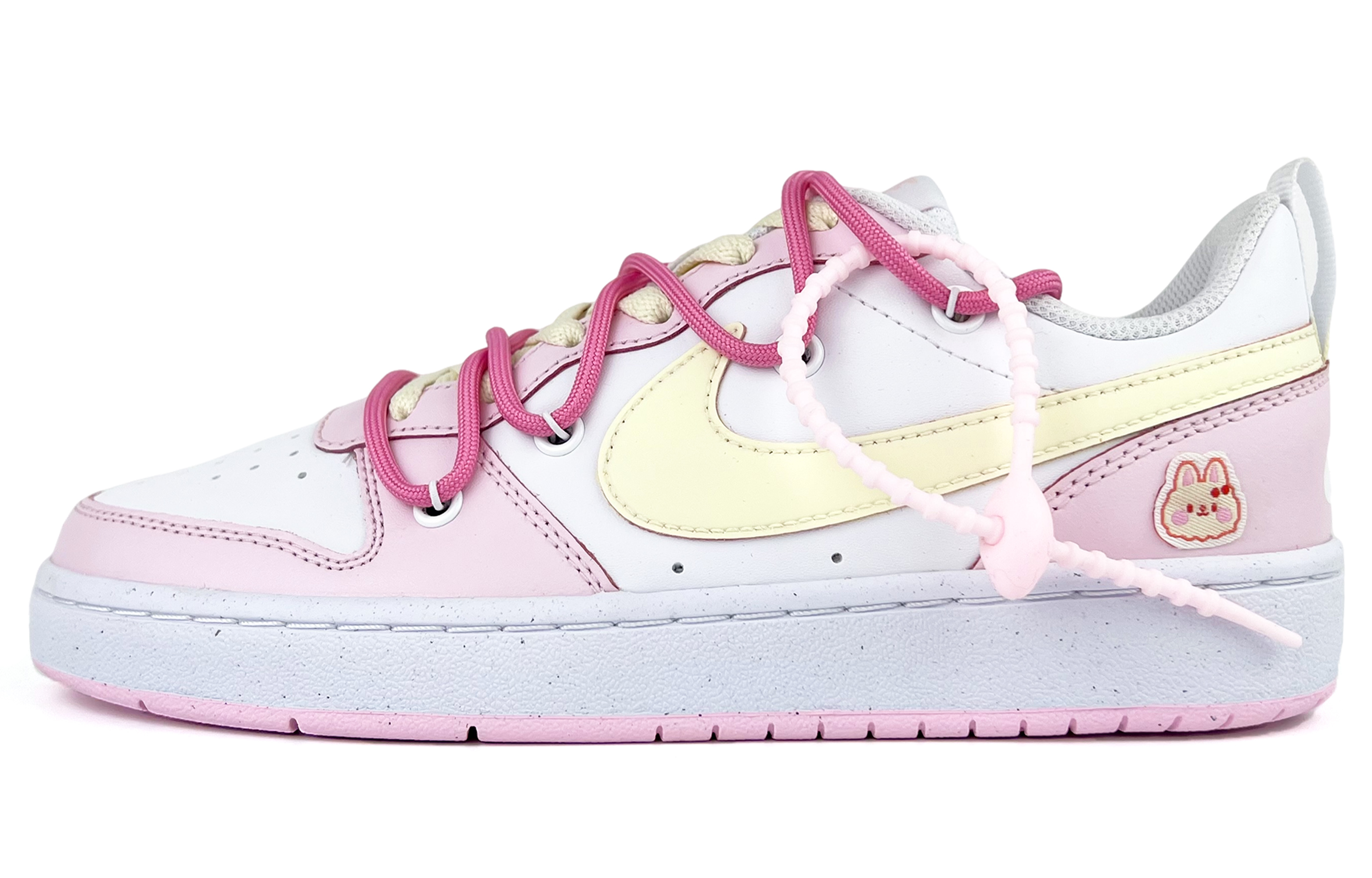 Buy [Kasut Custom] Nike Court Borough 2 'Sweet Bunny Putih-Merah Jambu' DQ0492-100(Team45-兔子乖乖)