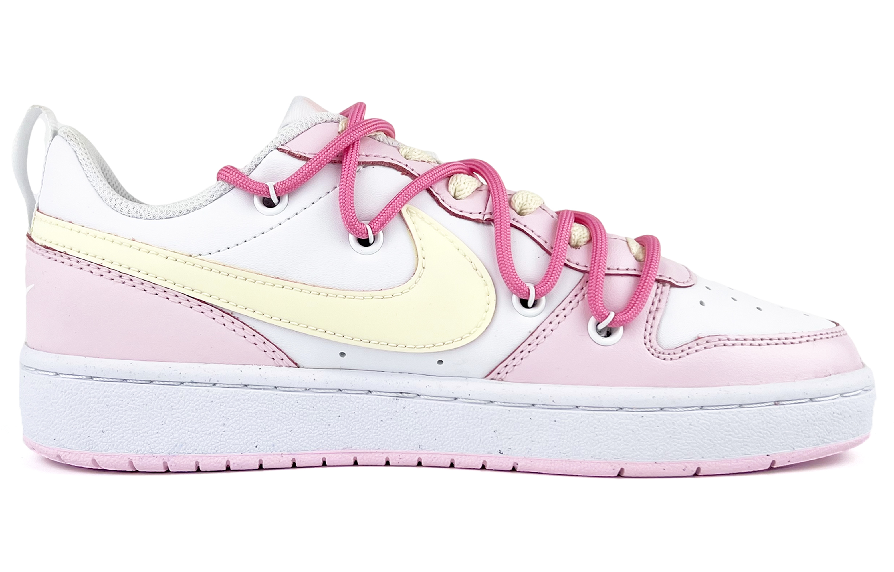 Order [Kasut Custom] Nike Court Borough 2 'Sweet Bunny Putih-Merah Jambu' DQ0492-100(Team45-兔子乖乖)