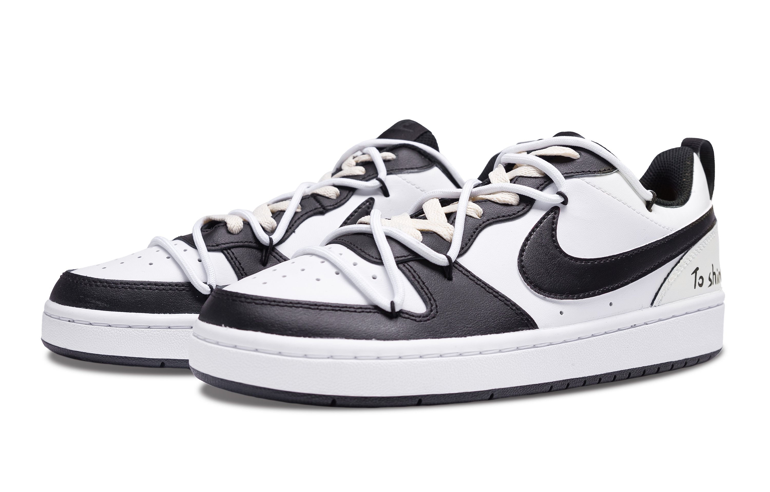 [Custom Shoes] Nike Court Borough 2 'White Black Shine' 圖 4