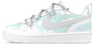 Buy 【定製球鞋】Nike Court Borough 2 禮盒 青青草地 漸變暈染 解構 潑墨 低筒 板鞋 GS 白藍綠