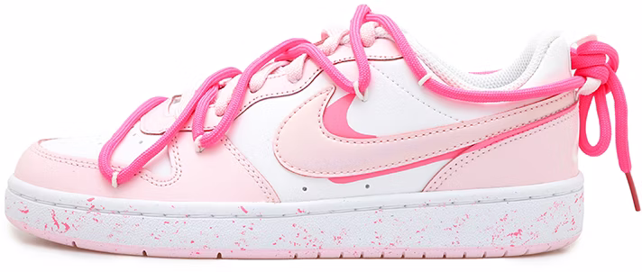 custom-shoes-nike-court-borough-2-white-pink-deconstructed-splatter