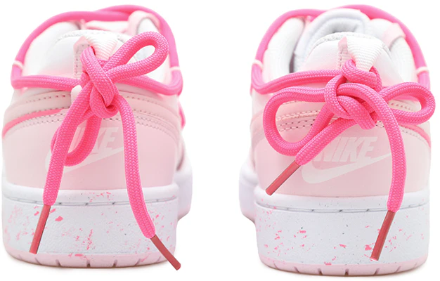 【客製化球鞋】Nike Court Borough 2 活力雙鉤 解構風 潑墨 做舊 低筒 板鞋 GS 白粉 Shop 【客製化球鞋】Nike Court Borough 2 活力雙鉤 解構風 潑墨 做舊 低筒 板鞋 GS 白粉