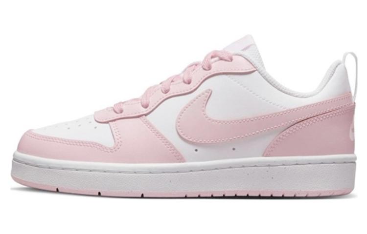 Sizing 【客製化球鞋】Nike Court Borough 2 活力雙鉤 解構風 潑墨 做舊 低筒 板鞋 GS 白粉