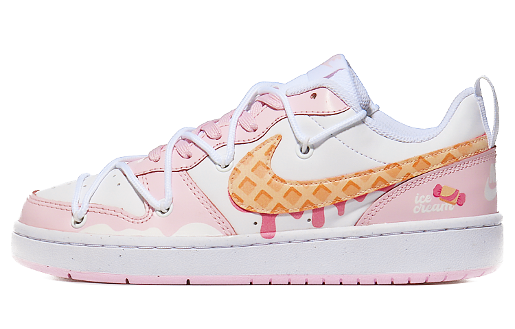 Buy [Nike Kasut Custom] Nike Court Borough 2 Rendah 'Ais Krim Gula-gula Musim Panas' DQ0492-100(Team10-糖果冰淇淋)