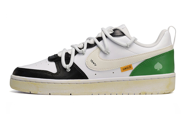 [Custom Shoes] Nike Court Borough 2 Low 'Deconstructed Smile - Black Green Toe'
