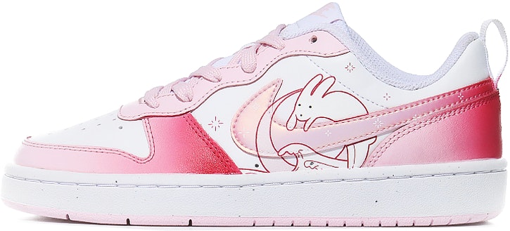 custom-shoes-nike-court-borough-2-low-pure-white-and-pink-leap-rabbit
