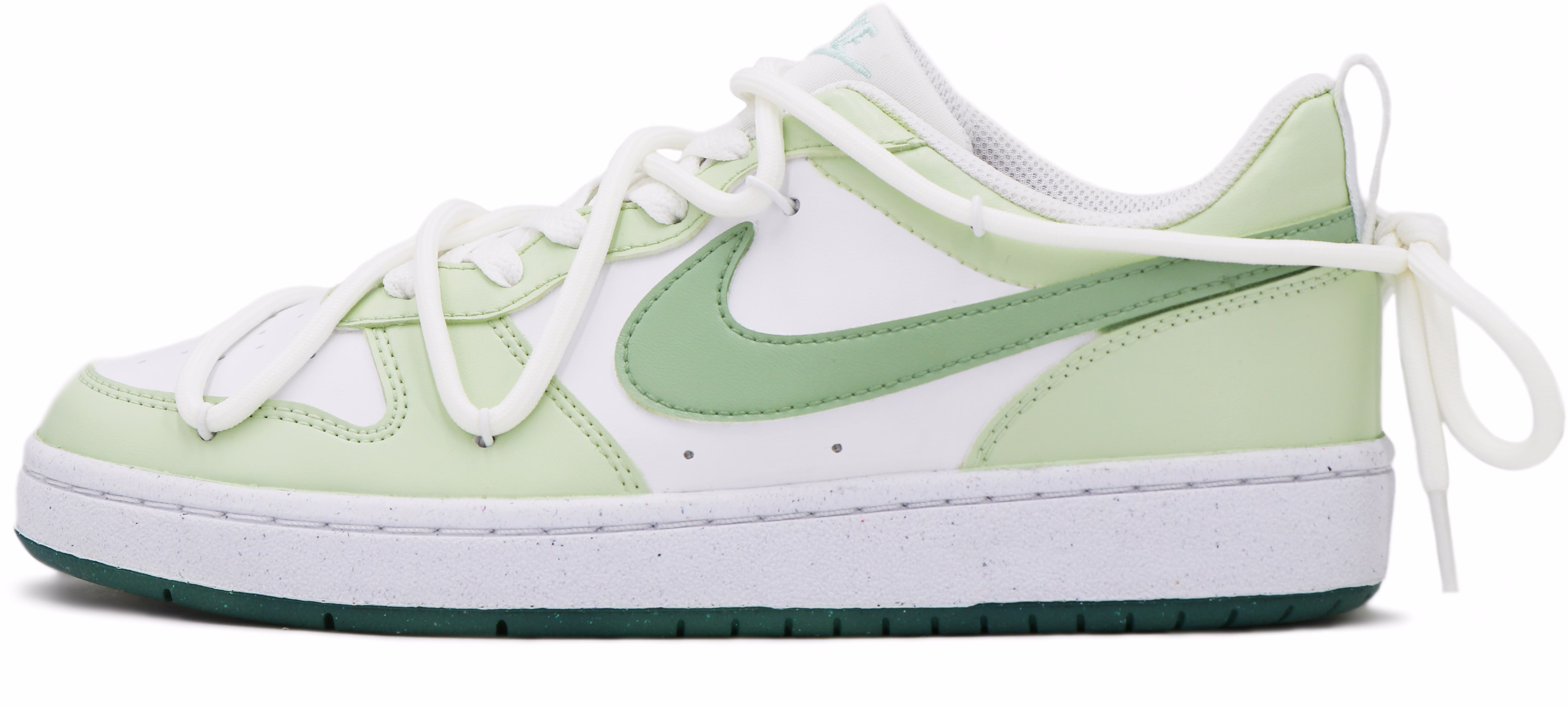 custom-shoes-nike-court-borough-2-low-steam-puppet-white-green
