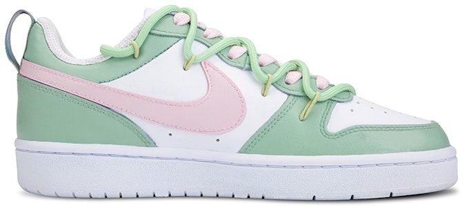 【客製化球鞋】 Nike Court Borough 2 夏日主題 畫家貓 可愛貓爪 解構綁帶 低筒 板鞋 GS 綠白 Order 【客製化球鞋】 Nike Court Borough 2 夏日主題 畫家貓 可愛貓爪 解構綁帶 低筒 板鞋 GS 綠白