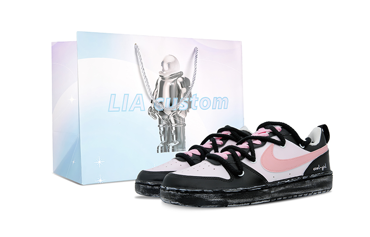 [Custom Shoes] Nike Court Borough 'Black Pink Dopamine'