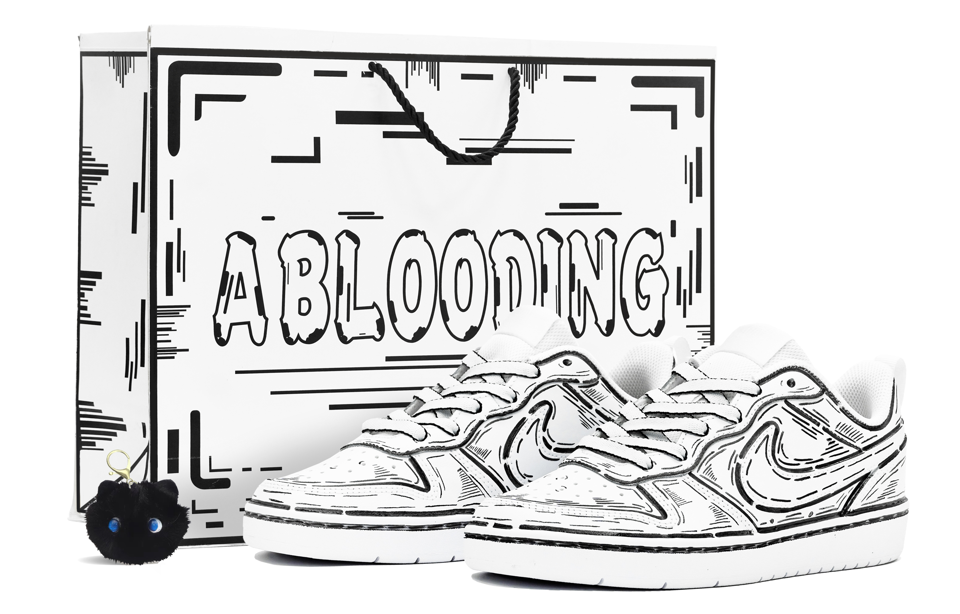 Buy ナイキ コート Borough ブラックホワイト マンガ混沌 (Nike Court Borough B/W マンガ混沌) BQ5448-100(Team14-二次元S-Box)