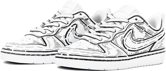 ナイキ コート Borough ブラックホワイト マンガ混沌 (Nike Court Borough B/W マンガ混沌) BQ5448-100(Team14-二次元S-Box) Shop ナイキ コート Borough ブラックホワイト マンガ混沌 (Nike Court Borough B/W マンガ混沌) BQ5448-100(Team14-二次元S-Box)