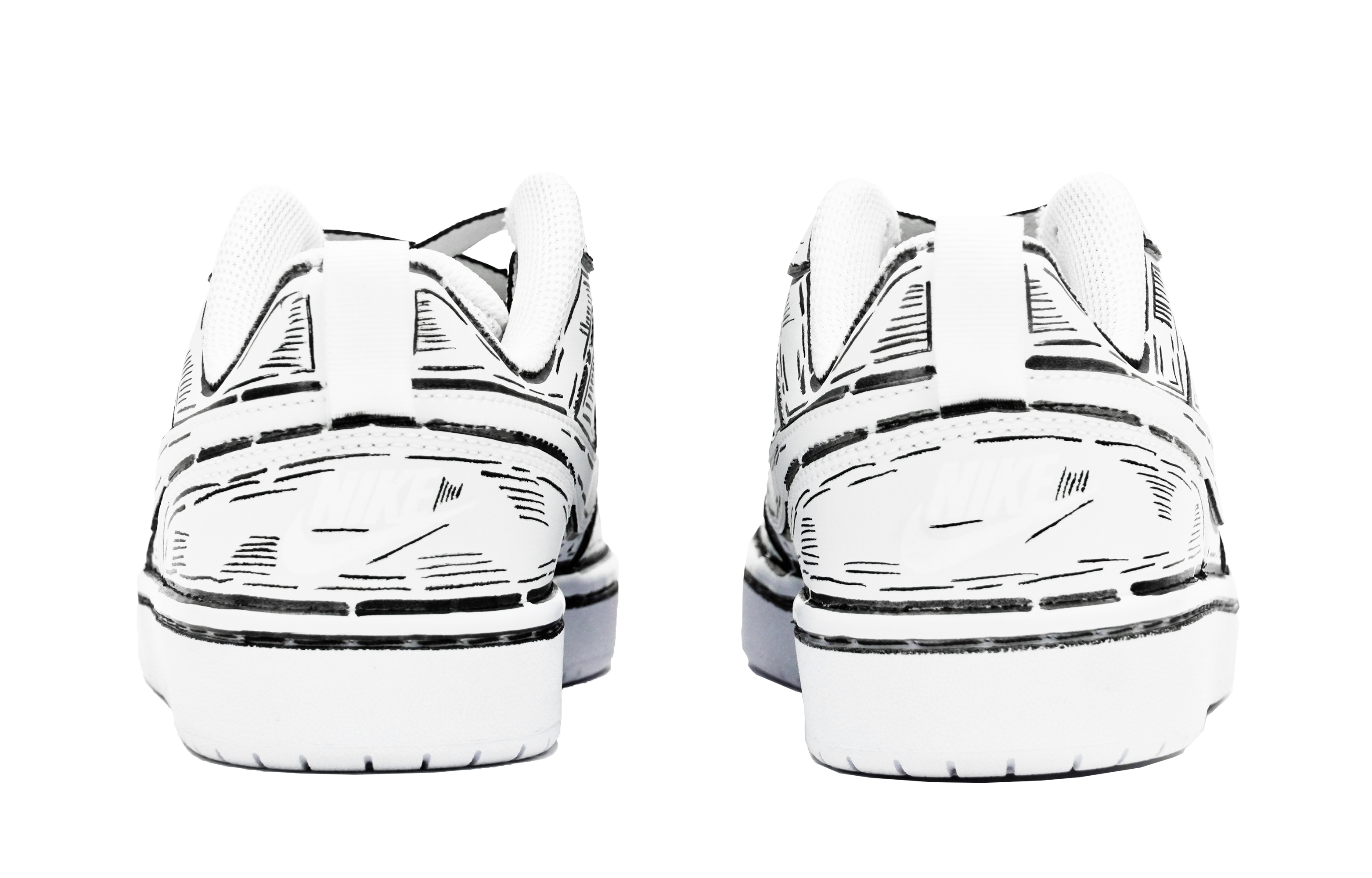 Purchase ナイキ コート Borough ブラックホワイト マンガ混沌 (Nike Court Borough B/W マンガ混沌) BQ5448-100(Team14-二次元S-Box)