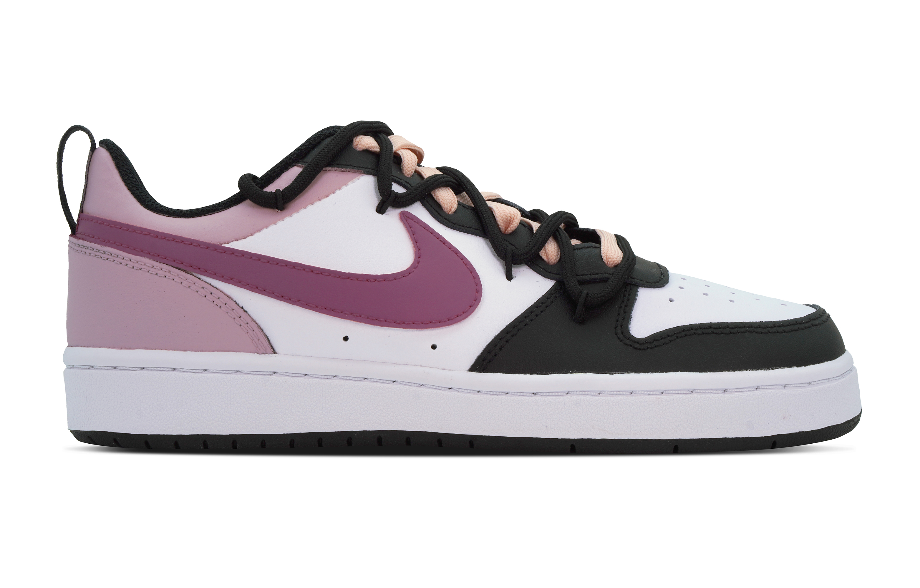 Lookbook [Kasut Tersuai] Nike Court Borough 'Hitam Putih Raspberry' BQ5448-115(Team84-甘草树莓)