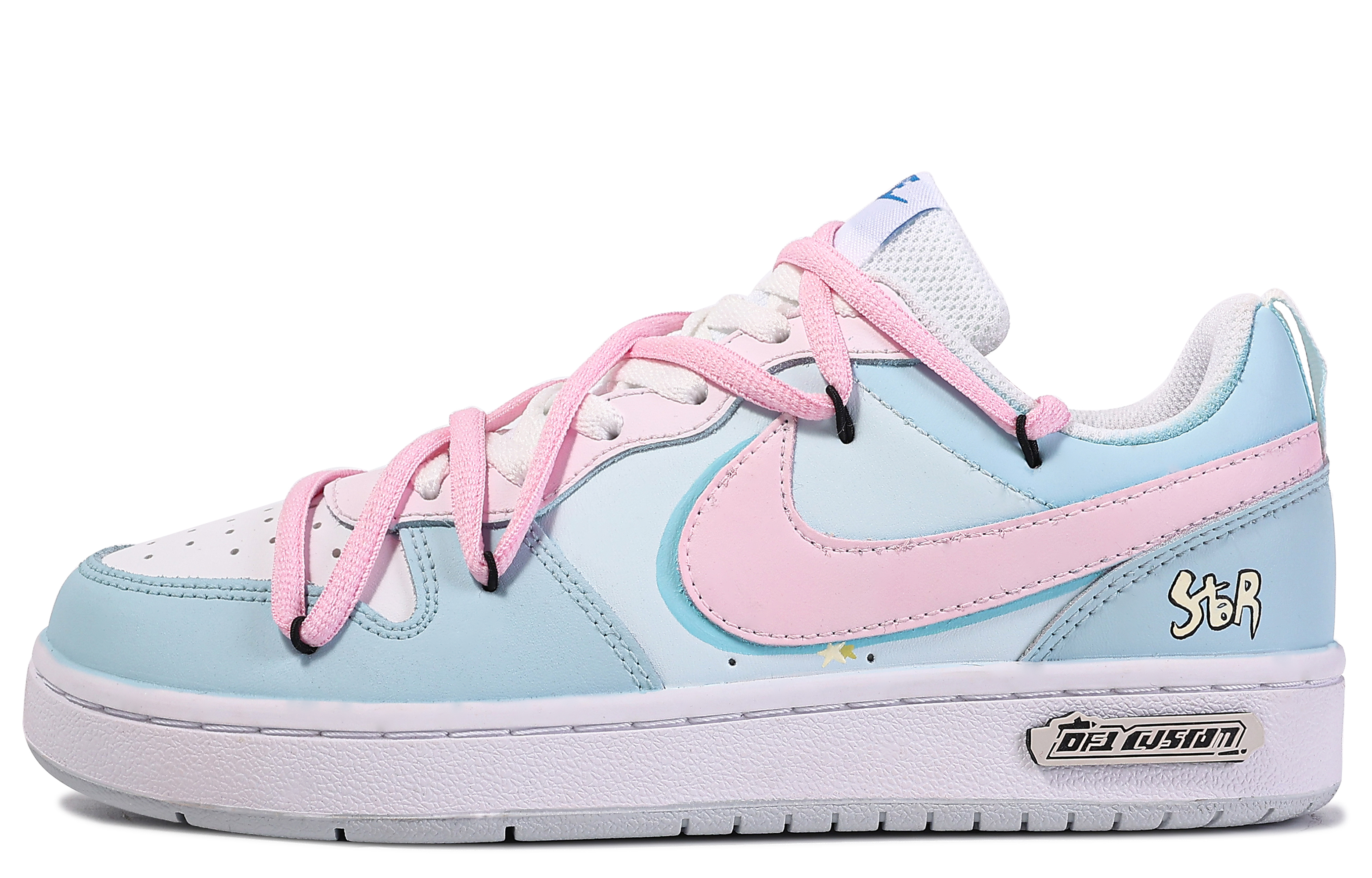 Buy [Kasut Custom] Nike Court Borough 'Biru Merah Jambu' BQ5448-123(TeamM-星蝶公主)