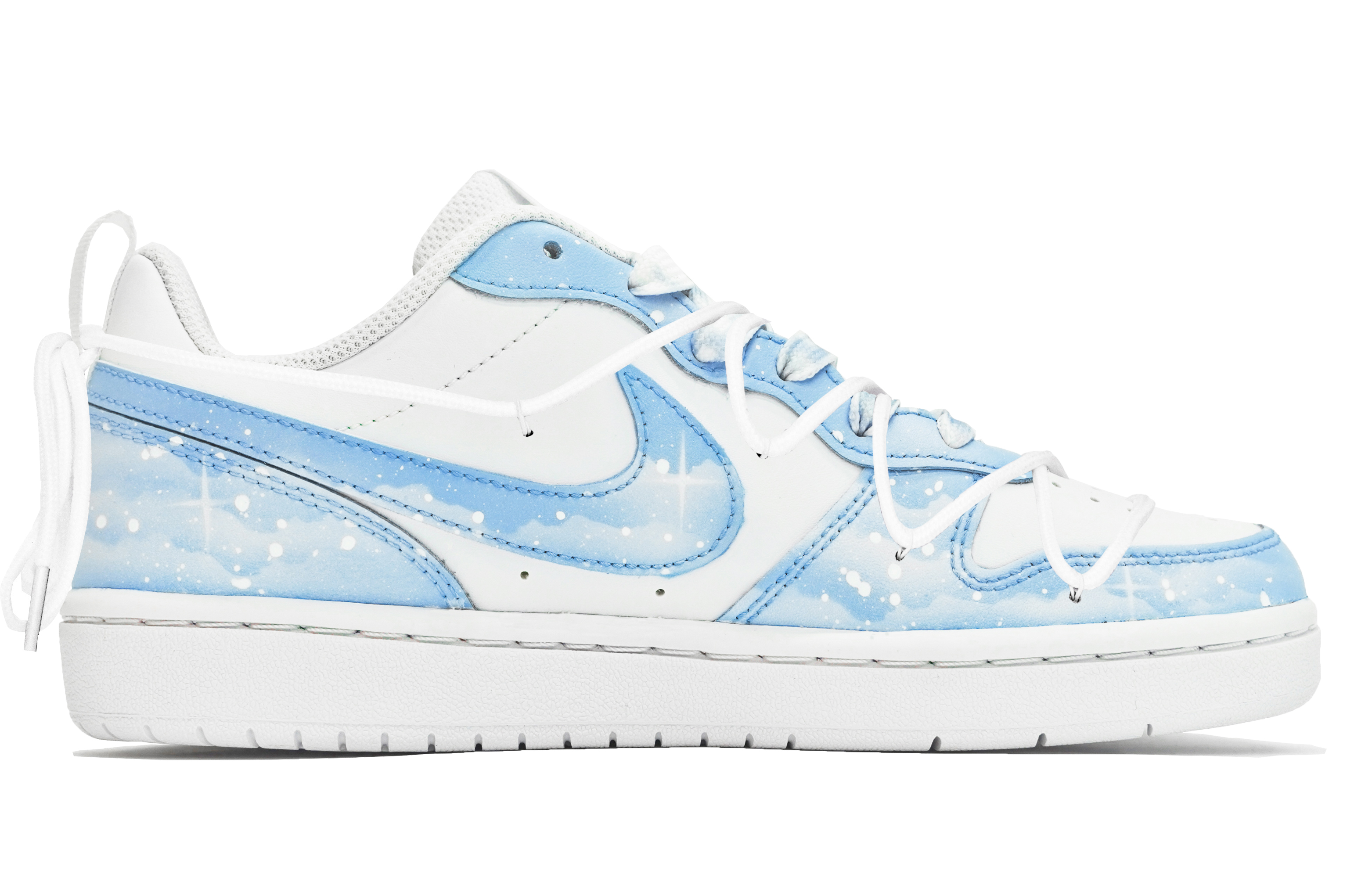 Lookbook 【定製球鞋】Nike Court Borough ABLOODING 解構星空系列 藍色星空 星辰大海 低筒 板鞋 GS 藍