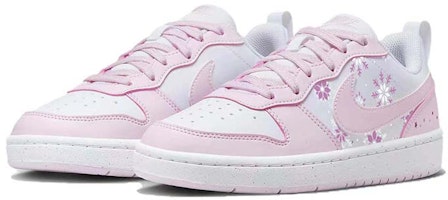 【定製球鞋】 Nike Court Borough 櫻花如雪 點點紗籠 休閒 防滑耐磨 低筒 板鞋 GS 粉色 Lookbook 【定製球鞋】 Nike Court Borough 櫻花如雪 點點紗籠 休閒 防滑耐磨 低筒 板鞋 GS 粉色