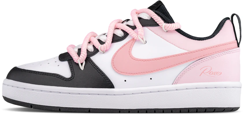 【定製球鞋】 Nike Court Borough PEEKABOO 黑粉玫瑰夢 玫瑰 520 甜酷少女可愛溫柔 簡約百搭 潮流 厚底 低筒 活力鞋 GS 黑粉 Order 【定製球鞋】 Nike Court Borough PEEKABOO 黑粉玫瑰夢 玫瑰 520 甜酷少女可愛溫柔 簡約百搭 潮流 厚底 低筒 活力鞋 GS 黑粉