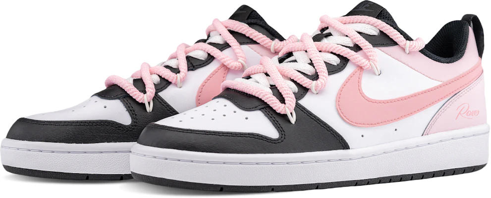 【定製球鞋】 Nike Court Borough PEEKABOO 黑粉玫瑰夢 玫瑰 520 甜酷少女可愛溫柔 簡約百搭 潮流 厚底 低筒 活力鞋 GS 黑粉 Shop 【定製球鞋】 Nike Court Borough PEEKABOO 黑粉玫瑰夢 玫瑰 520 甜酷少女可愛溫柔 簡約百搭 潮流 厚底 低筒 活力鞋 GS 黑粉