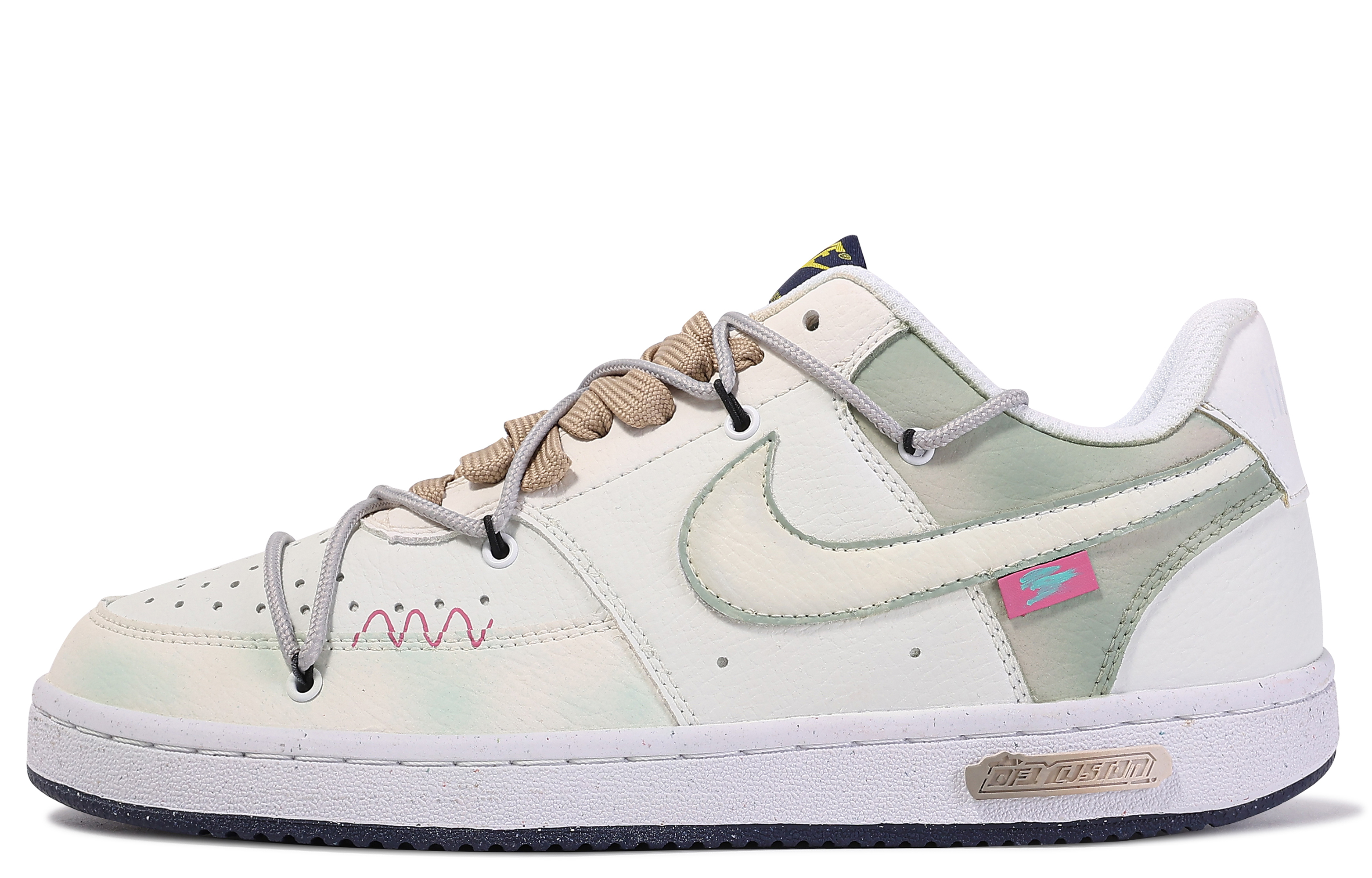 [Custom Shoes] Nike Court Borough 'Green White Da Vinci Custom'