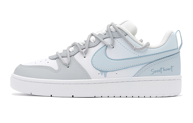 Buy 【訂製球鞋】Nike Court Borough 解構風 小清新 夏日甜心 漸變噴繪 限定鞋盒 低筒 板鞋 GS 冰藍